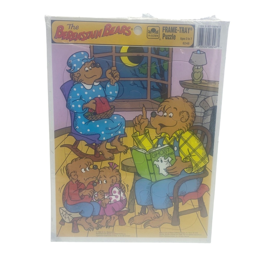 Vintage 1982 Berenstain Bears Golden Frame-Tray Puzzle Ghost Stories 8248 New